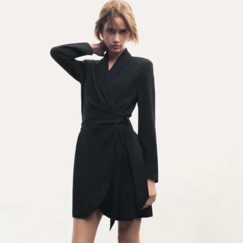 Zara long Sleeve mini black dress/pant